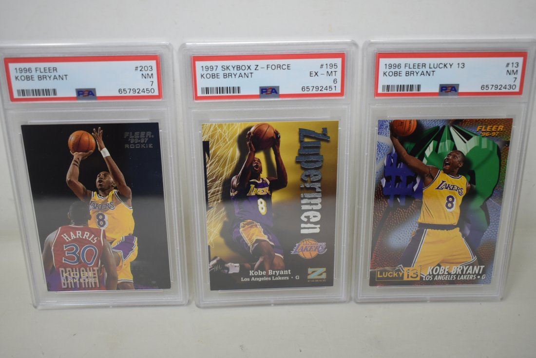 3 PSA Graded Kobe Bryant Rookie Cards (1 of 3)