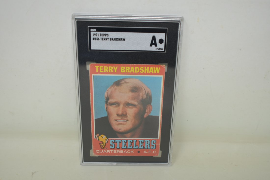 1971 TOPPS #156 Terry Bradshaw Rookie Card Graded SGC "A": 1971 TOPPS #156 Terry Bradshaw Rookie Card SGC Graded A