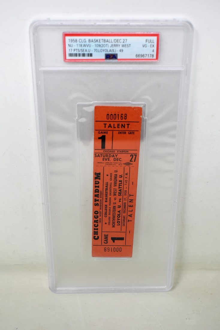 1958 College Basketball Ticket Northwestern v Loyola PSA 4 (1 of 3)