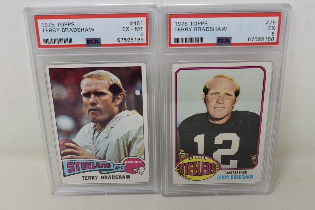 2 Terry Bradshaw TOPPS NFL PSA Graded Cards (1 of 2)