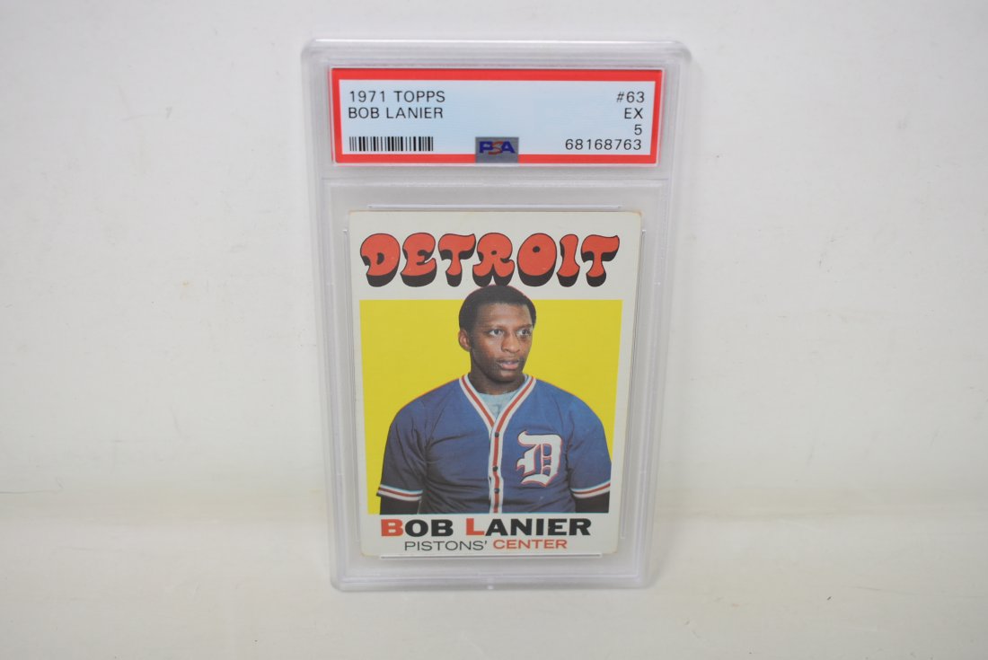1971 TOPPS Bob Lanier #63 Card PSA Graded: 1971 TOPPS Bob Lanier #63 Card, PSA EX 5