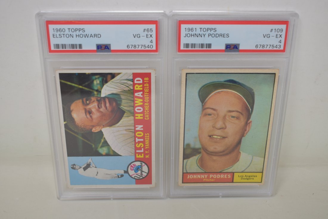 2 TOPPS PSA Graded Cards Johnny Podres & Elston Howard (1 of 2)