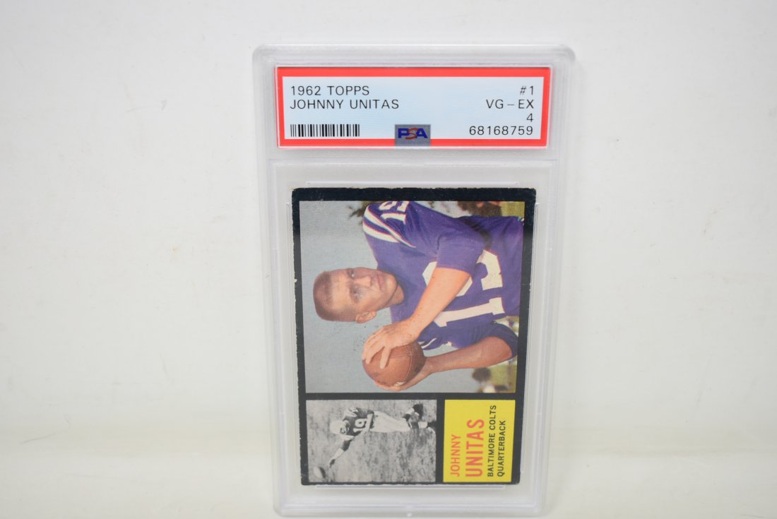 1962 TOPPS Johnny Unitas #1 Card PSA (1 of 2)