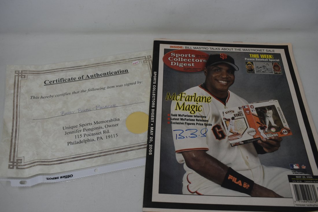 2005 Barry Bonds Autographed Sports Collectors Digest Magazine COA (1 of 3)