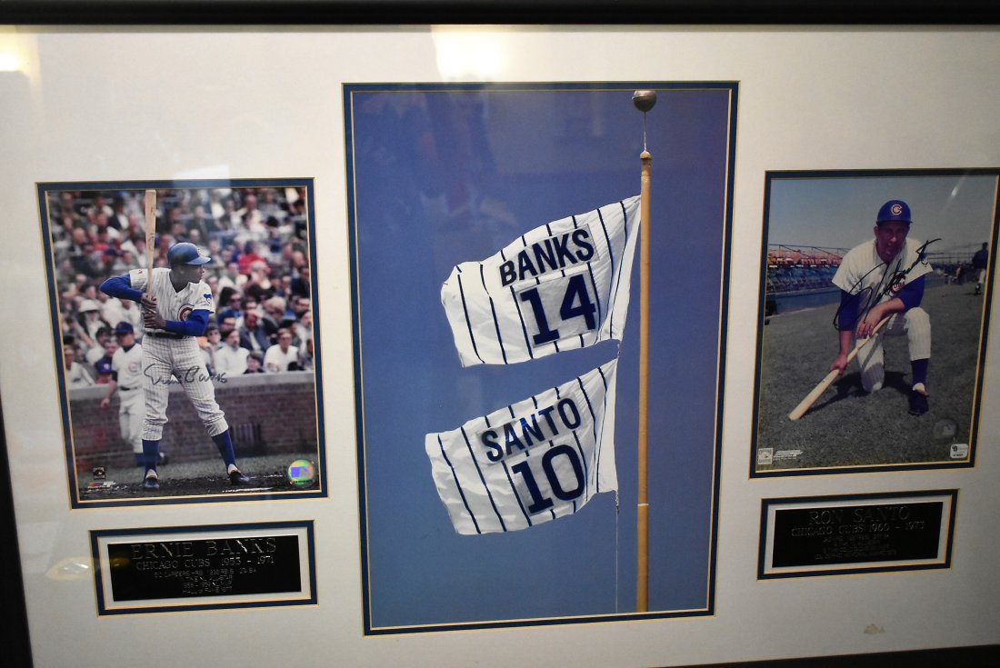 Chicago Cubs Ernie Banks & Ron Santo Framed Signed Photos (1 of 4)