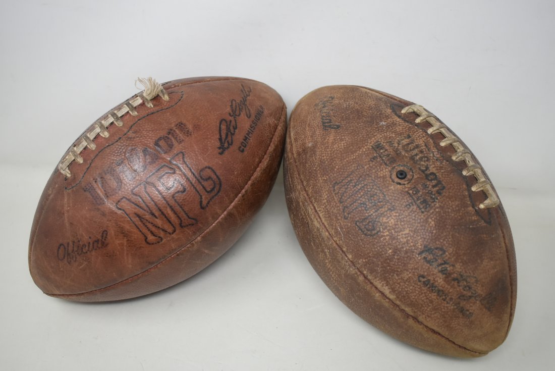 2 Vintage Wilson Footballs: 2 Vintage Wilson Footballs, condition as shown