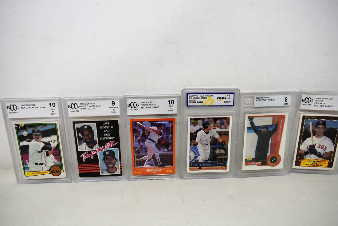 Lot of 6 Graded Baseball Cards (1 of 2)