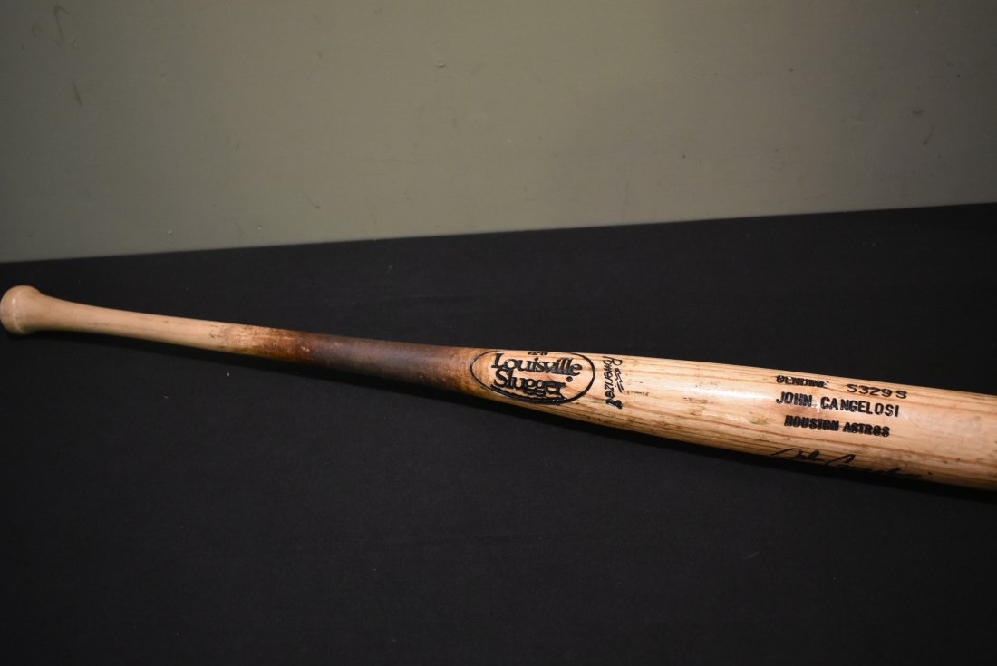 John Cangelosi Astros Autographed Game Used Baseball Bat (1 of 4)