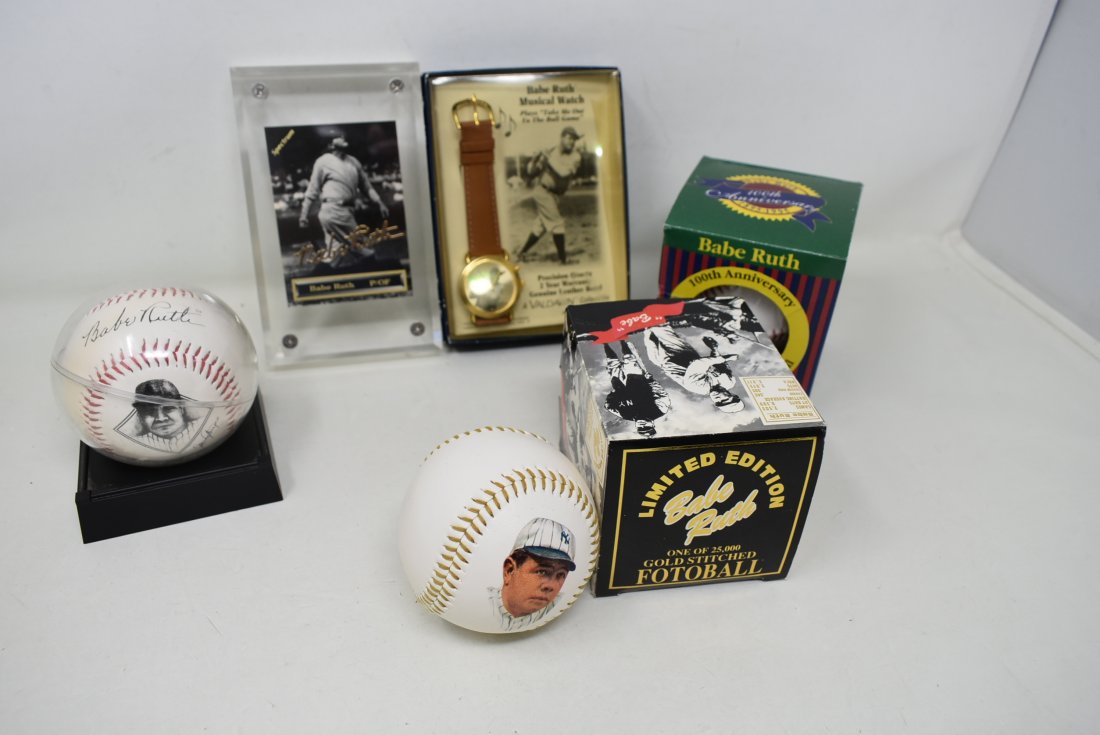 Babe Ruth Collectibles Lot: A Lot of Babe Ruth Collectibles, as shown.
