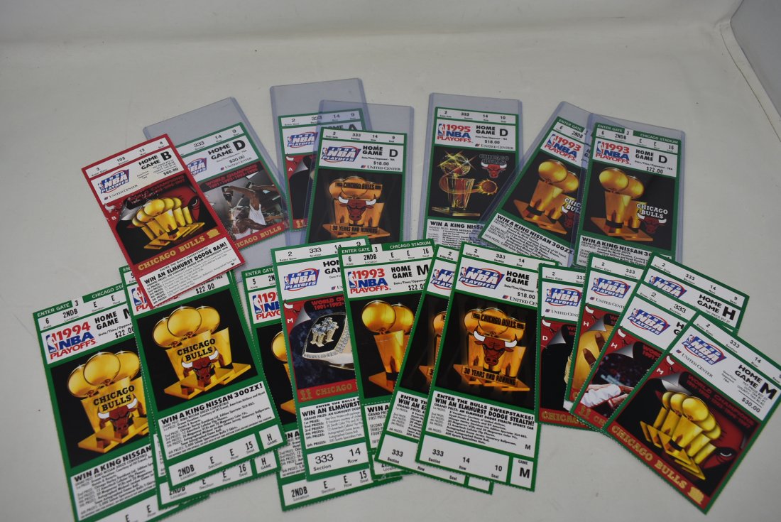 Group of Vintage Chicago Bulls Playoff Tickets (1 of 3)