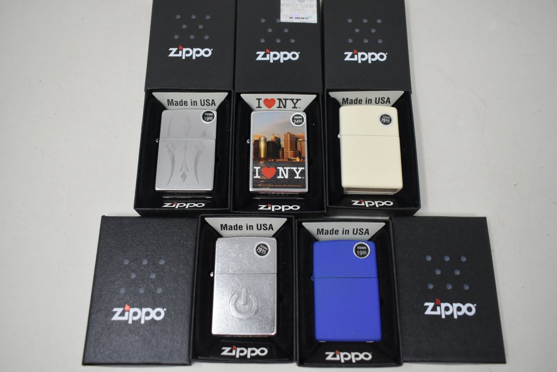 Lot of 5 Zippo Lighters NEW IN BOX (1 of 2)