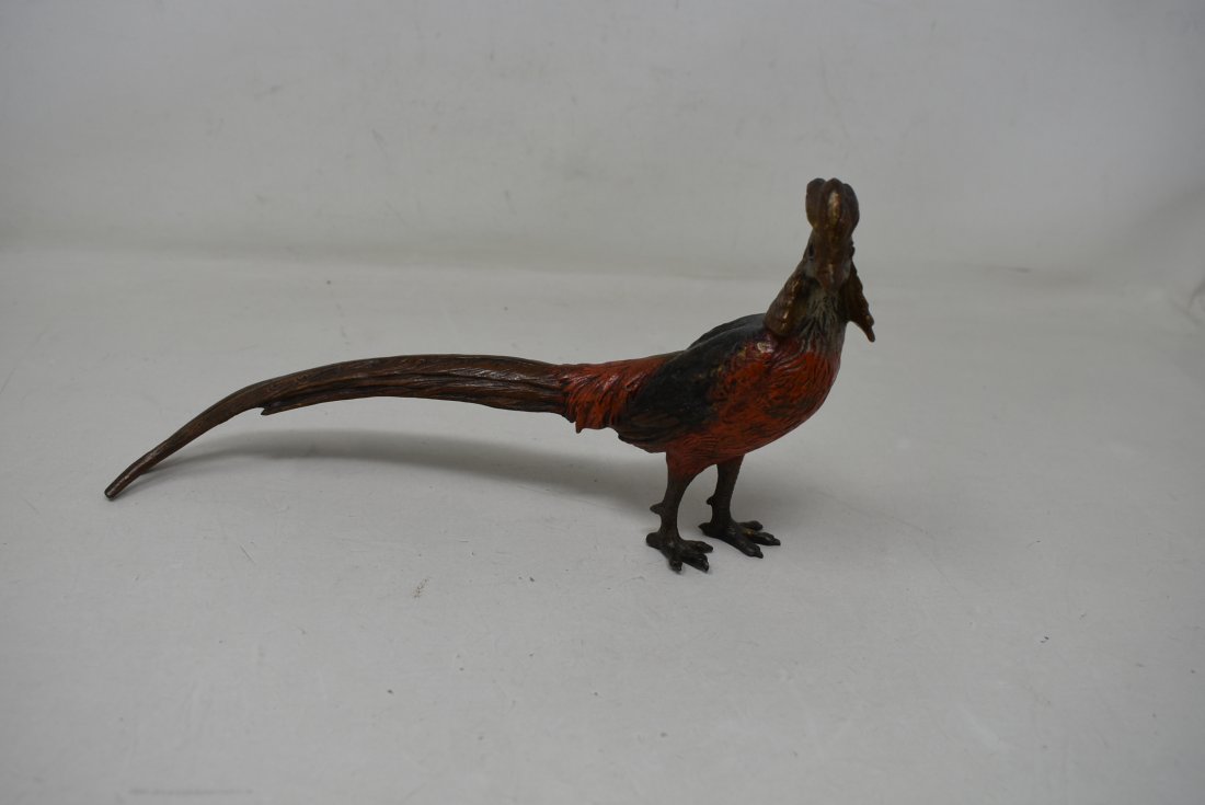 10" Austrian Cold Painted Bronze Pheasant (1 of 5)