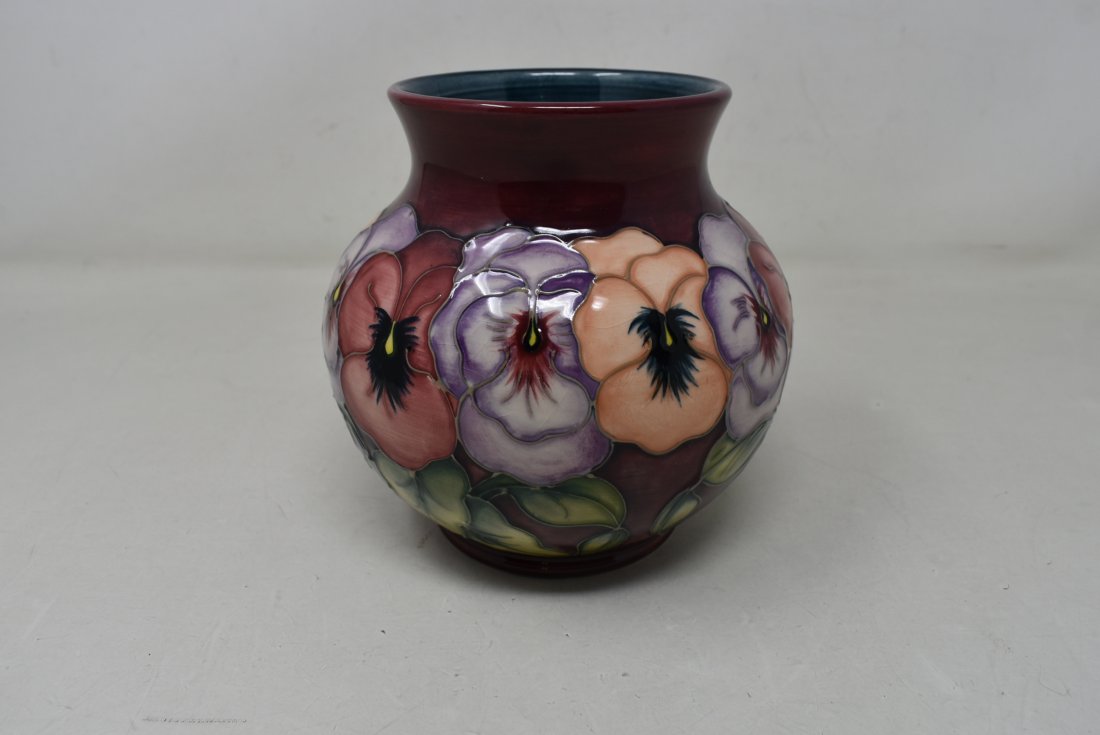 Moorcroft 6" Vase Pansies: Moorcroft 6" Vase, Pansies. In excellent condition