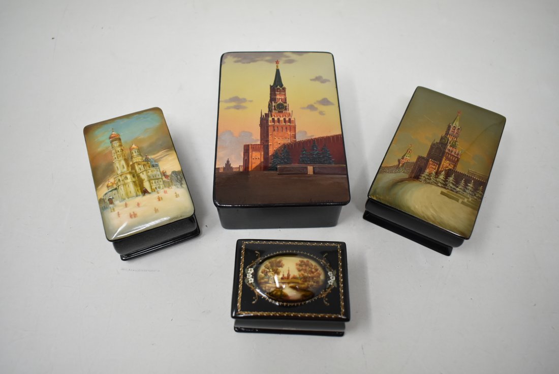 Lot of 4 Russian Lacquer Boxes (1 of 3)