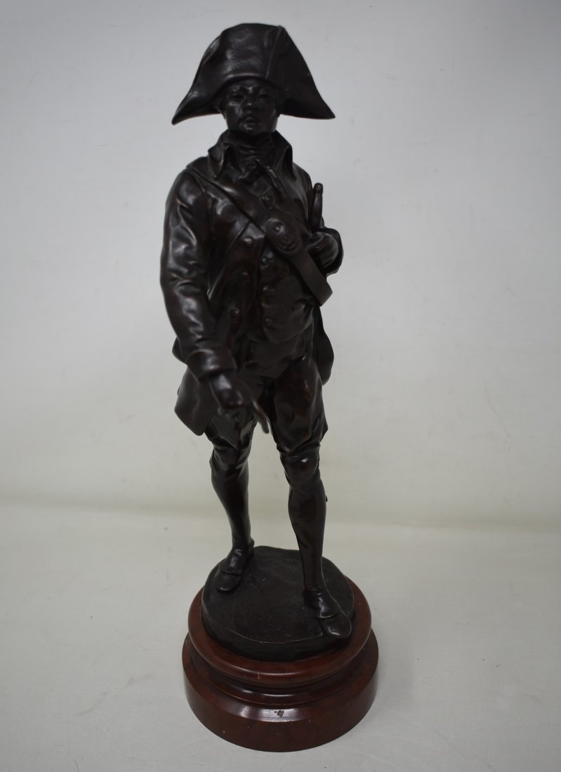 Emile Louis Picault Bronze Male Figure on Marble Base Signed (1 of 6)