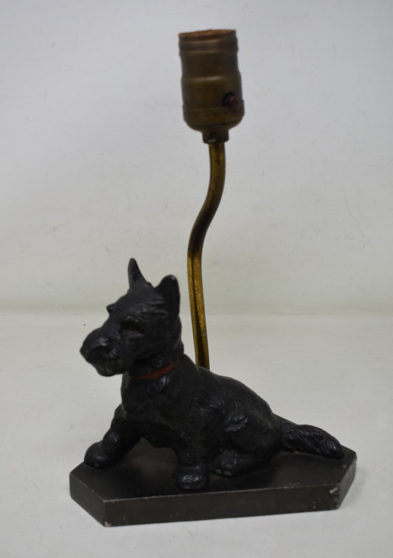 Vintage Hubley Metal Scottie Dog Lamp Base (1 of 4)