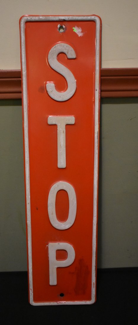 Vintage Vertical Stop Sign (1 of 3)