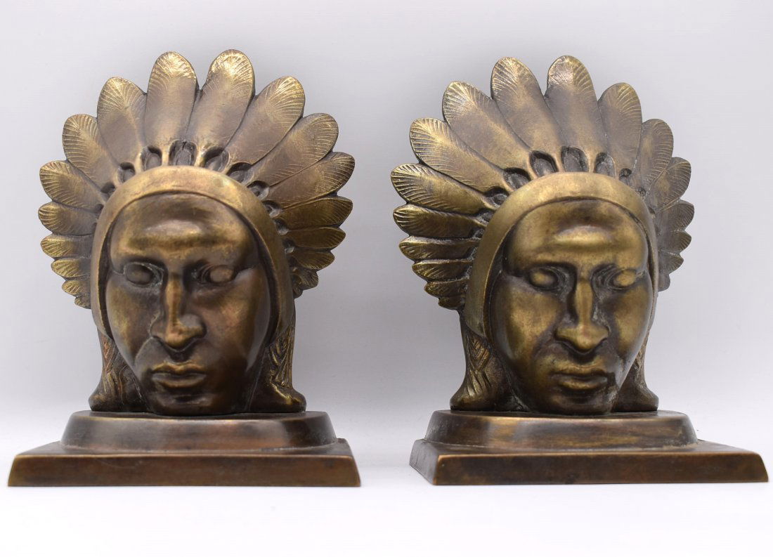 Frankart Native American Bookends - Very Rare Style / Design - Frank Art (1 of 7)