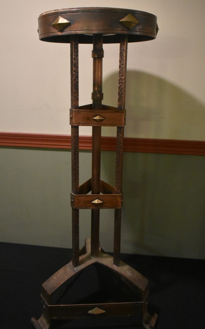 Vintage Arts & Crafts Heavy Copper Plant Stand (1 of 7)