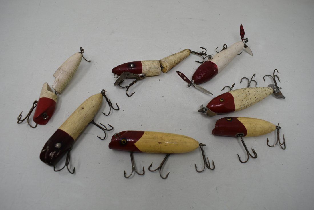 Lot of Vintage Fishing Lures: A Lot of Vintage Fishing Lures. As pictured