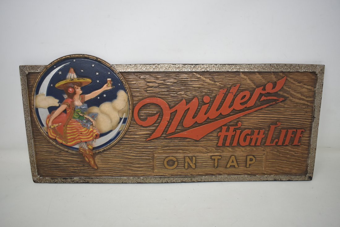 Super RARE Early Miller High Life Composite Sign (1 of 4)