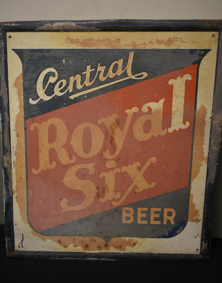 Vintage Central Royal Six Beer Tin Sign (1 of 3)