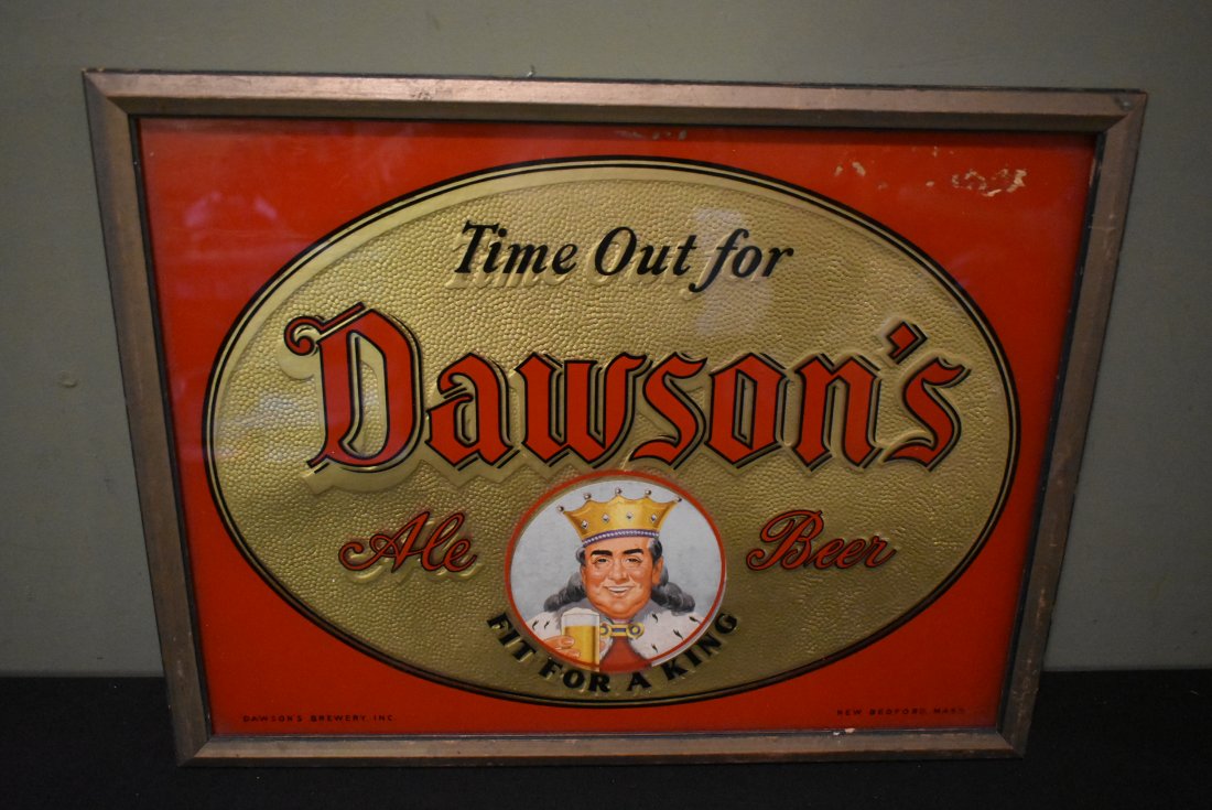 Dawson's Ale Beer Reverse Painted Glass Sign (1 of 5)