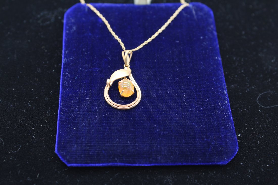 18K Gold and Fire Opal Pendant - Japanese (1 of 5)