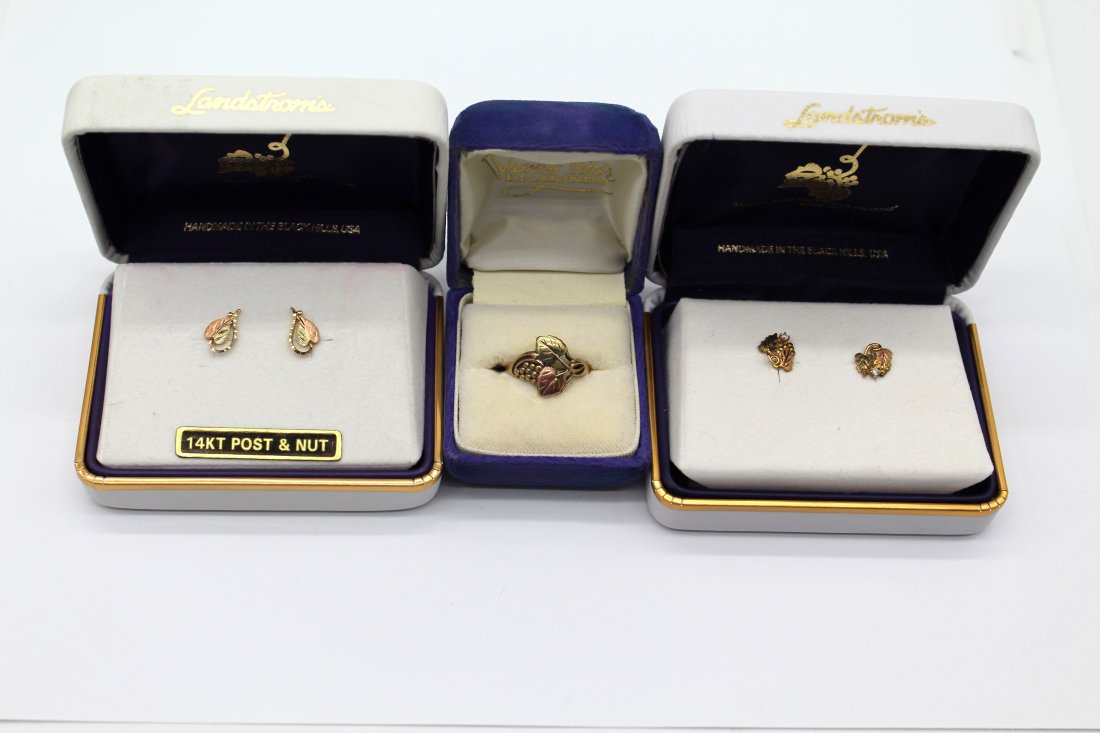10K Black Hills Gold Ring and Earrings Lot (1 of 6)