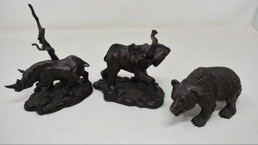 3 Small Bronze Animals Franklin Mint (1 of 4)