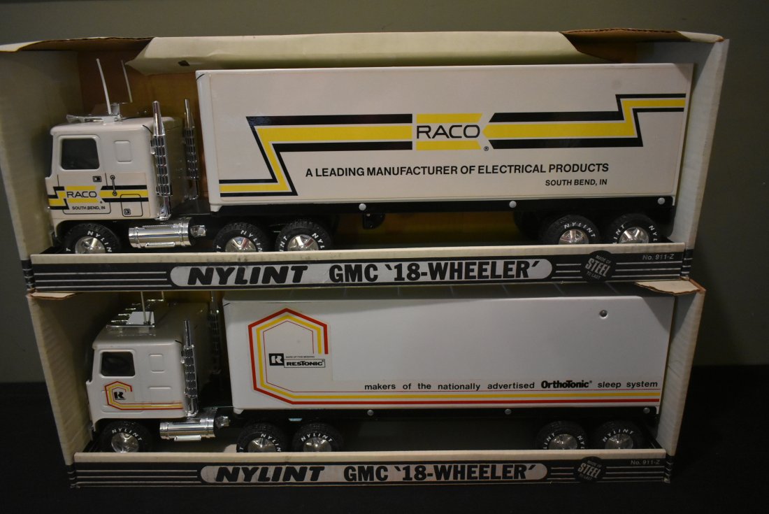 2 Vintage Nylint Steel Tractor Trailer Trucks 18 Wheelers New in Box (1 of 4)