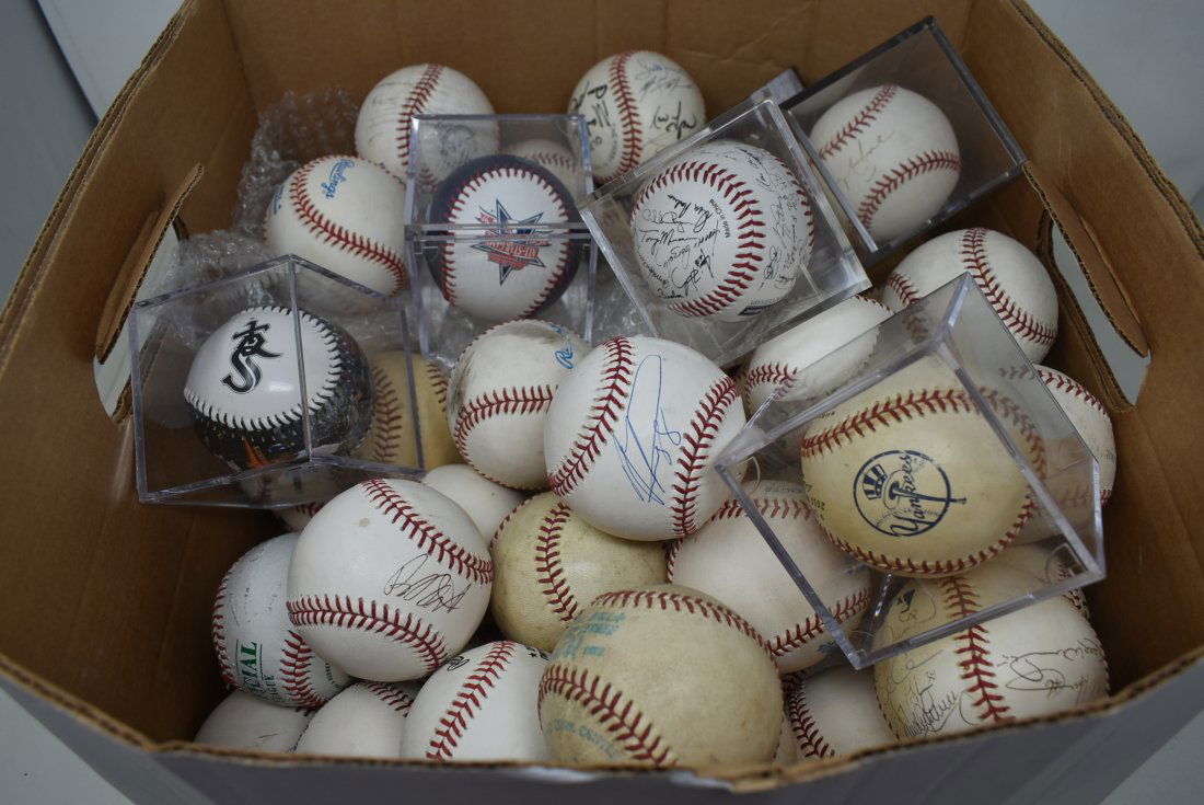 Big Box Of Baseballs, Many Signed Unsearched Auction