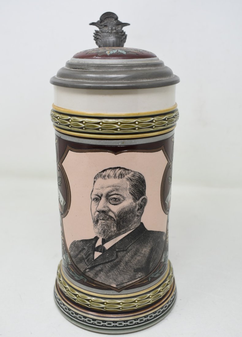 Mettlach 1/2 Lither Etched Beer Stein Ehret Brewery New York #1997 (1 of 6)