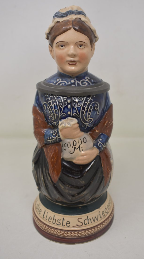 German Merkelbach Figural Beer Stein Old Woman (1 of 7)