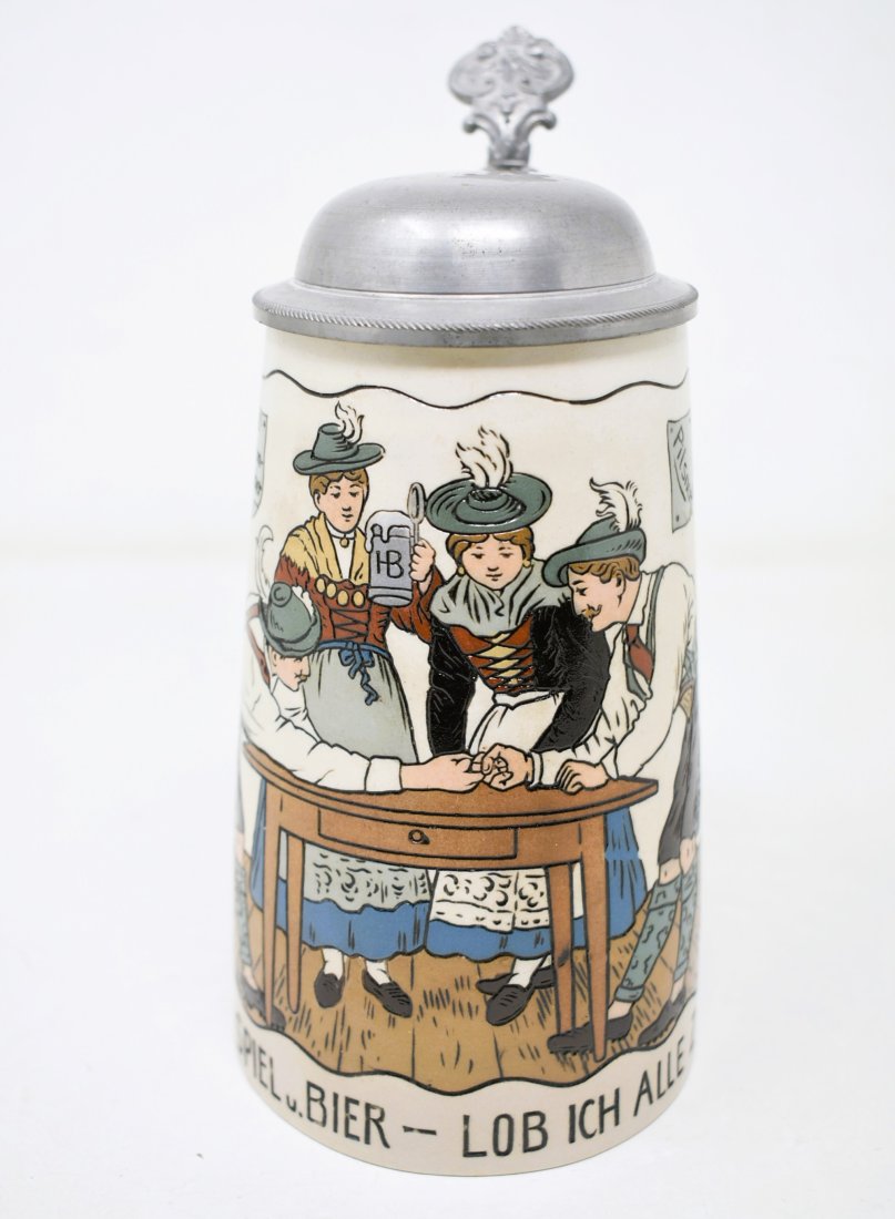 Mettlach 1/2 liter 3350 Bar Scene Beer Stein (1 of 8)
