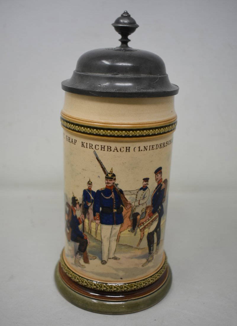 Mettlach 2140 Regimental Beer Stein Auction