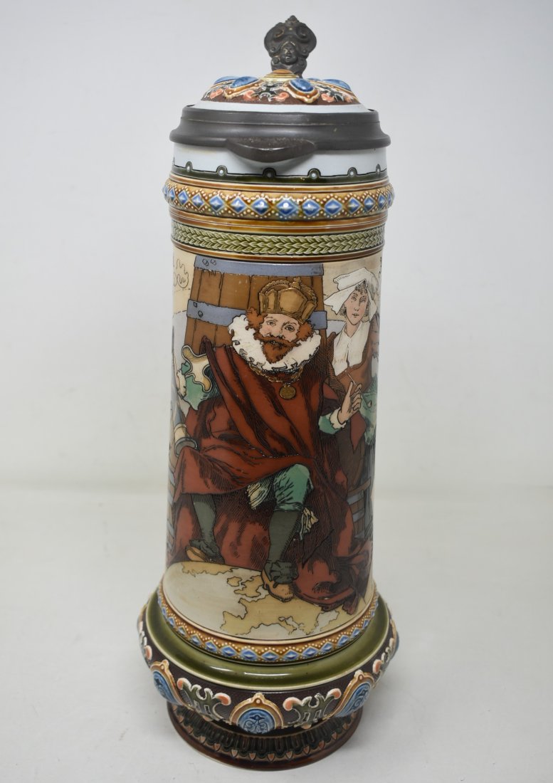 Mettlach 2107 2.25 liter Etched Gambrinus Beer Stein (1 of 6)
