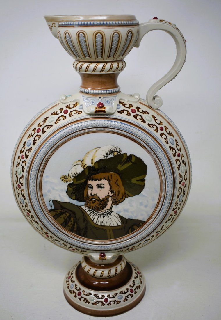 Mettlach Villeroy & Boch 1124 Stoneware Jug 1134 c1886: Mettlach Villeroy & Boch #1124 Stoneware Jug c1886