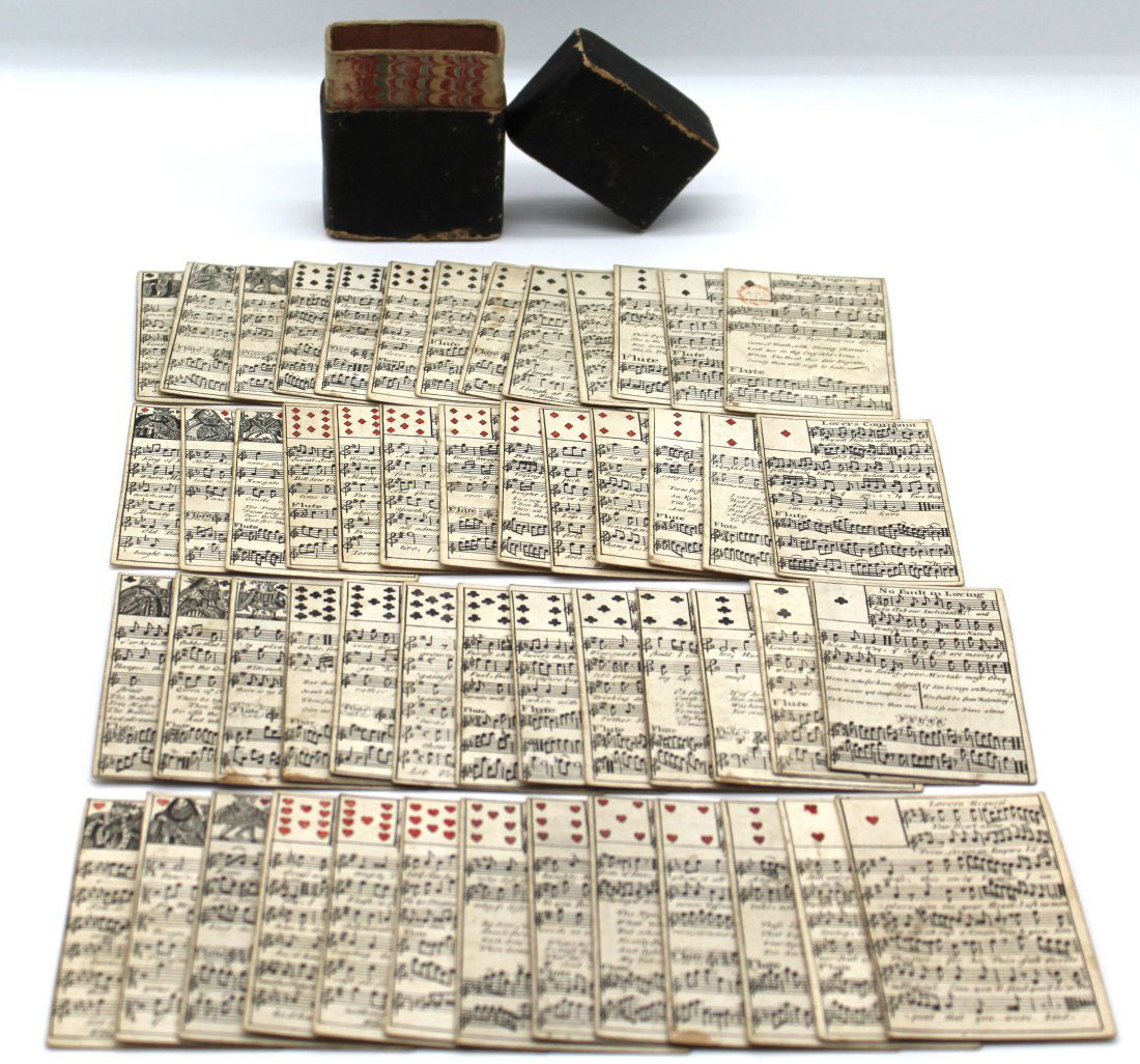 Antique Playing Card Deck Songs Music Lyrics (Like Beggar's Opera) Square Corners Blank Back (1 of 17)