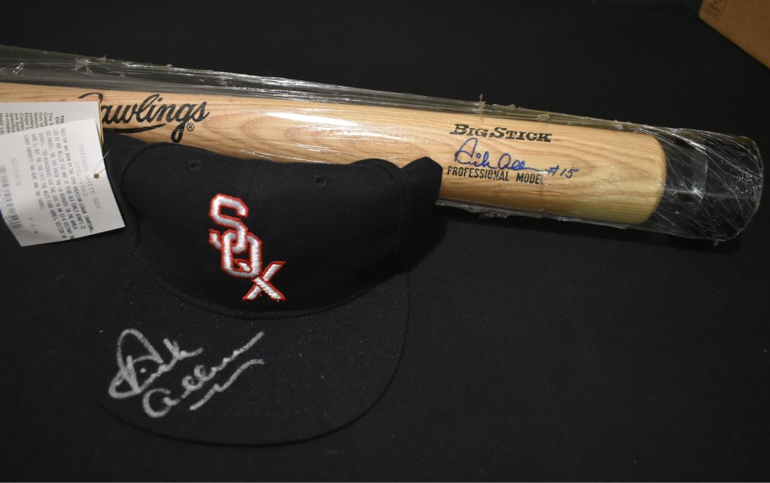 Autographed Chicago White Sox Dick Allen Bat & Hat (1 of 4)