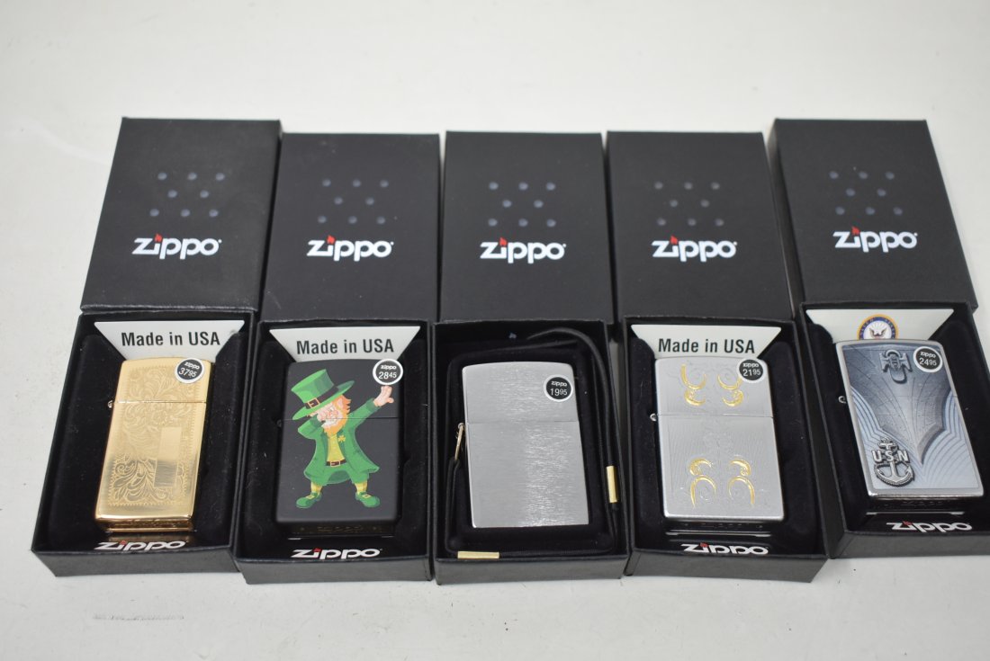 Lot of 5 Zippo Lighters NEW IN BOX (1 of 2)