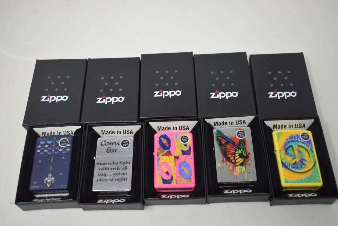 Lot of 5 Zippo Lighters NEW IN BOX (1 of 2)