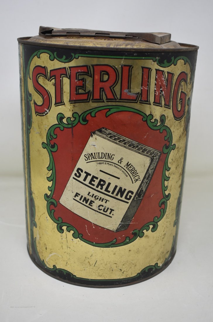 Large Vintage Sterling Tobacco Tin: Large 12" Sterling Tobacco Tin. Has some wear.