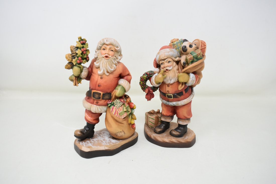 2 Anri Carved Santa Claus Figures Santa (1 of 3)