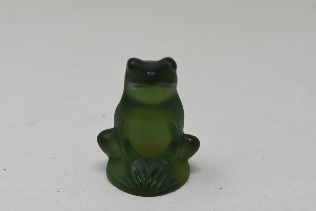 Lalique France Green Crystal Frog (1 of 6)