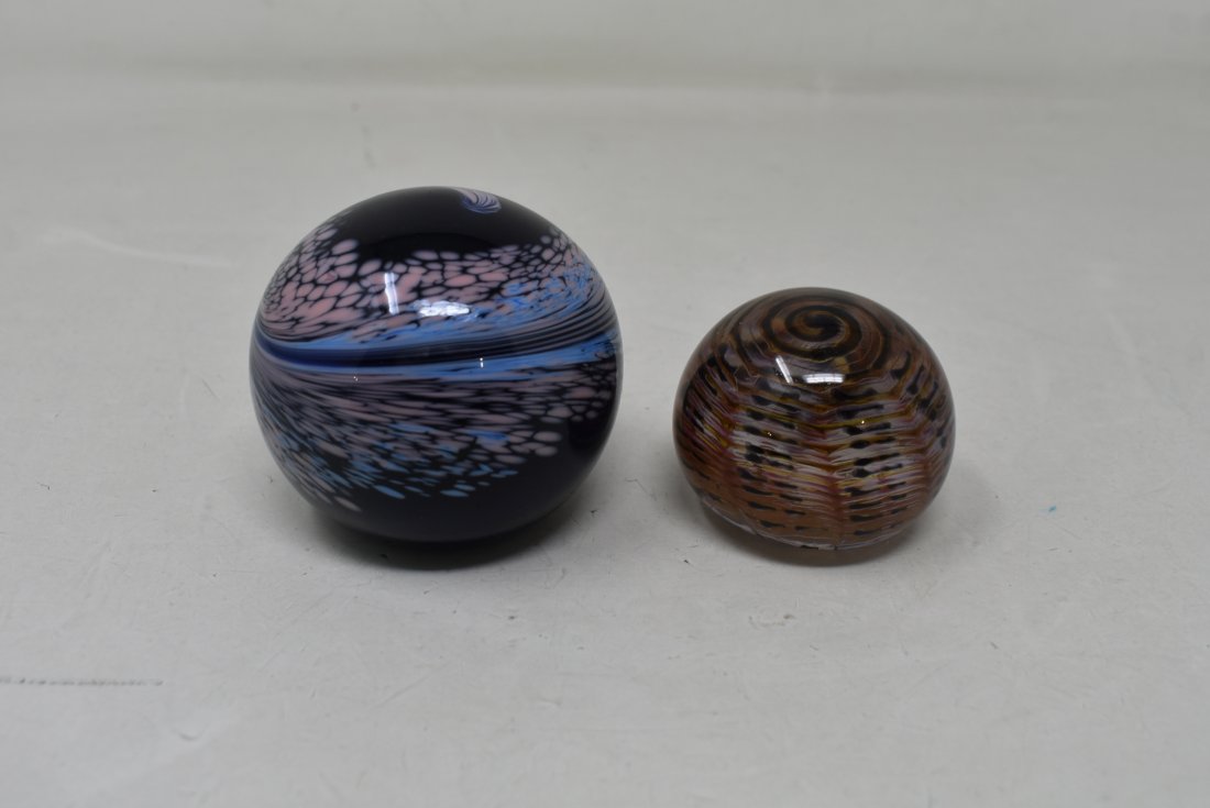 2 Signed Art Glass Paperweights (1 of 5)