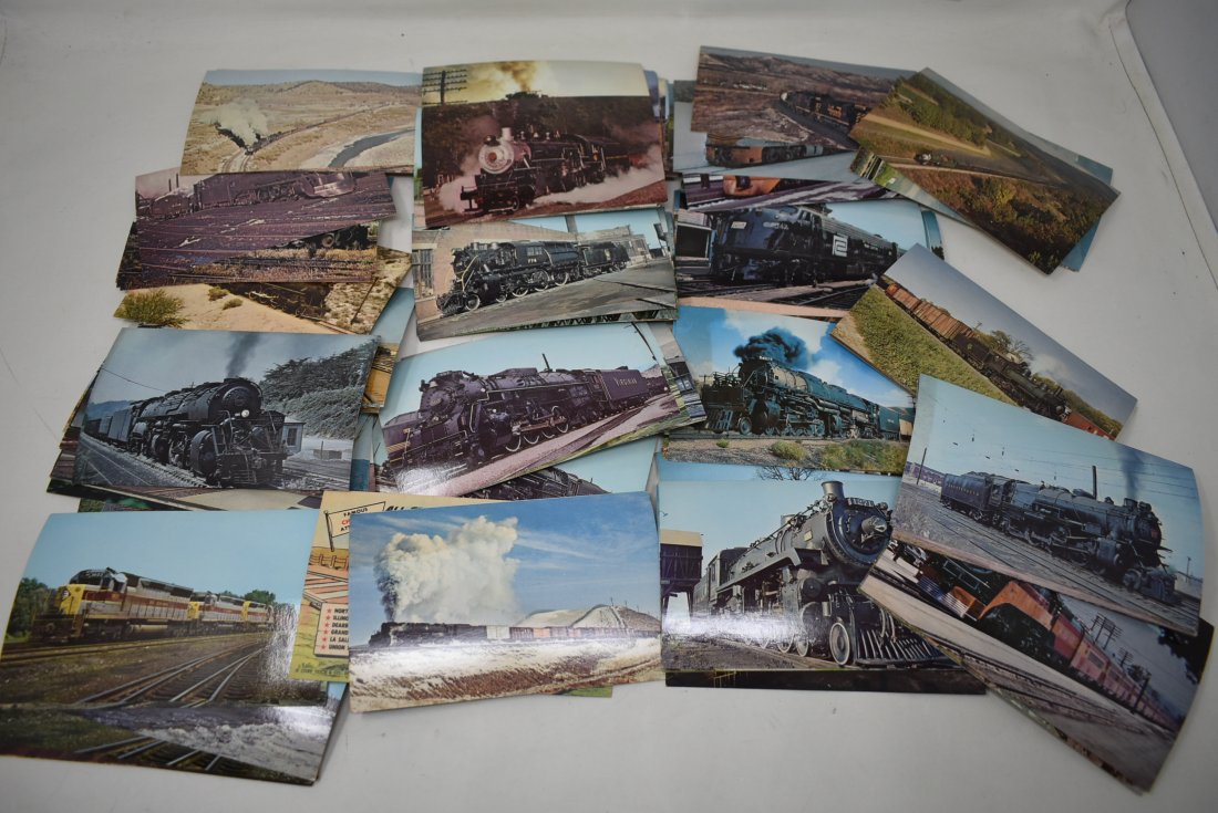 Lot of 110 Vintage Train Locomotive Postcards: A Lot of 110 Vintage Locomotive Postcards, mostly 1950s & 1960s. Nice condition.