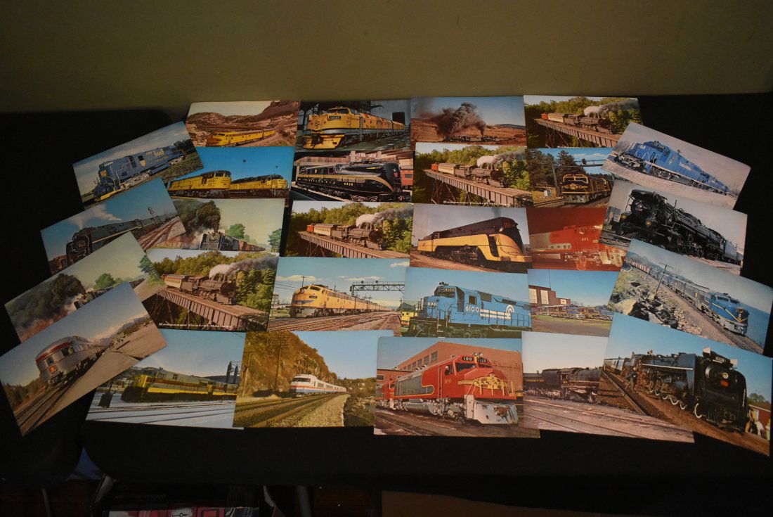 Lot of 28 6" X 9" Railroad Post Cards (1 of 2)