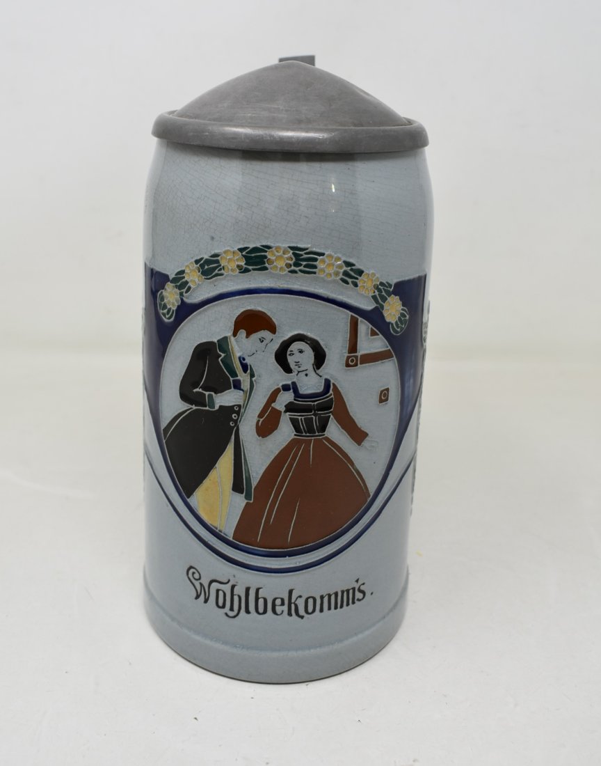 1 Liter Wohlbekomm's Threaded Relief Beer Stein (1 of 7)