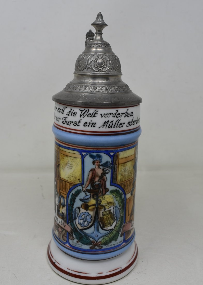 1/2 Liter Porcelain "Muller" Occupational Beer Stein 1890s (1 of 6)